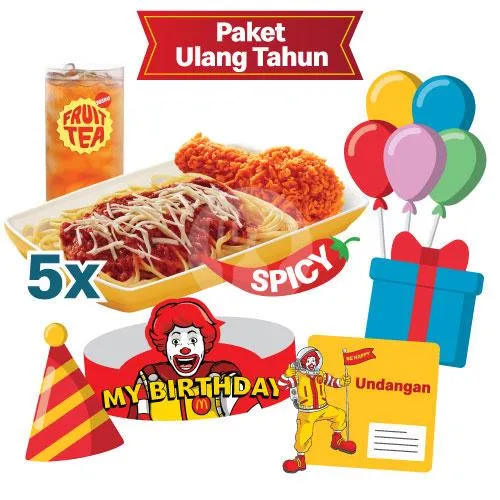 Delivery Ulang Tahun - 5x McSpaghetti Ayam McD Spicy