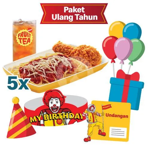 Delivery Ulang Tahun - 5x McSpaghetti Ayam McD Krispy