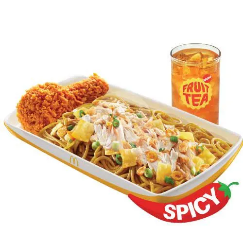 McSpaghetti Pedas Manis + Minuman + Ayam McD